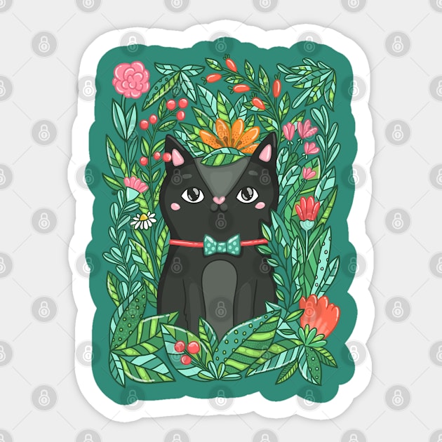 Сat in flowers Sticker by kostolom3000